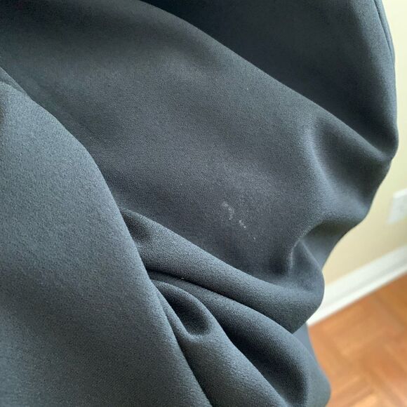 Lewit Nordstrom Asymmetric Sheath Wrap Dress Size 14 Black $379 - Picture 8 of 8